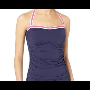 🍓Nautica bandeau swim top navy and pink!